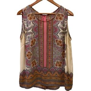 Cynthia Rowley multicolored paisley sleeveless top. Perfect condition. Size L